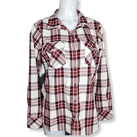 Sanctuary Boyfriend for Life Renegade Plaid Long Sleeve Button Front Relaxed Fit - Picture 3 of 16